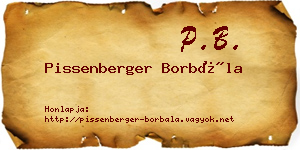 Pissenberger Borbála névjegykártya